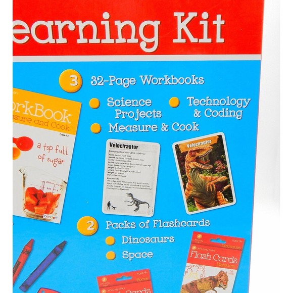 STEM Educational Box Set With 3 Early Learning Workbooks, Flash Cards, Crayons - Picture 9 of 13